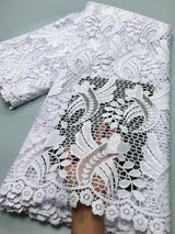 New White African Guipure Cord Lace Fabric