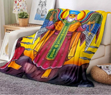 Cartoon Africa Ethiopian Custom Painting Art Soft Flannel Blanket