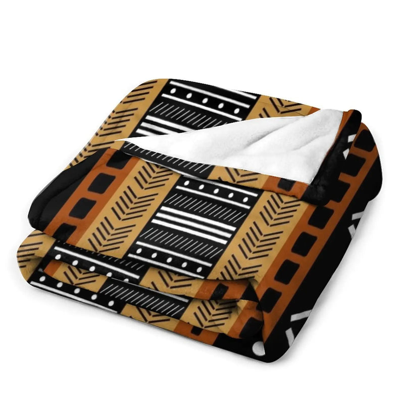 New Black African Mud Cloth Throw Blanket