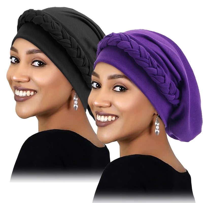 Women's Braid Elastic Turban Muslim Twist Fashion Hat