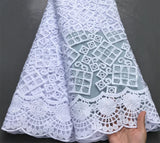 New White Sequins Mesh Lace Fabrics