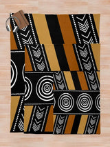 African Mud Artwork Throw Blanket