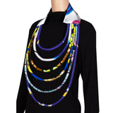 New Multi layered African Fabric Statement Necklace