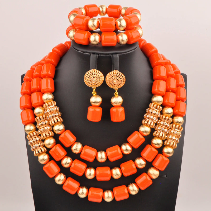 New Artificial Coral Bead Necklace Sets