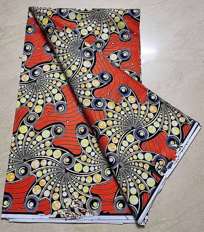 100% Cotton Ankara Wax Block Prints Batik Dutch High Quality Fabric