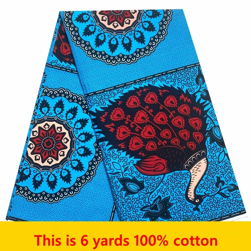 100%Cotton Tissu Ghana Pagne Wax Ankara Fabric