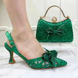 Latest Designers Luxury Italian Party Shoes and Bag Set