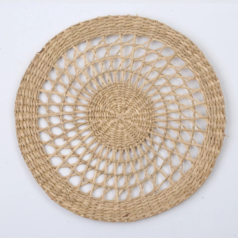 New Hanging Woven Wall Plate Round Fruit Basket Boho Trays