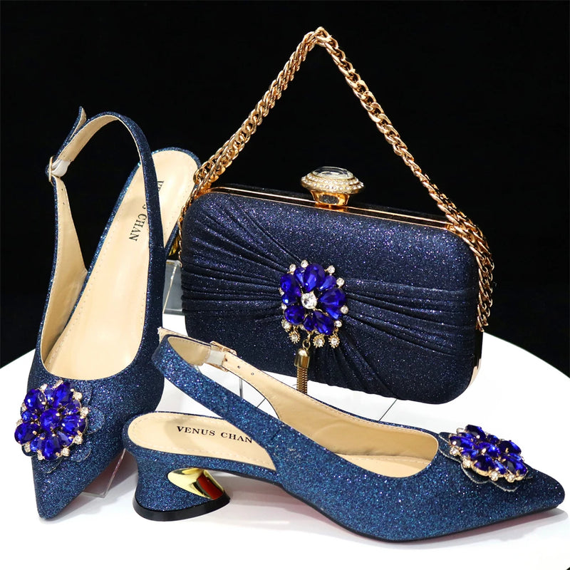 Women's Wedding and Party Luxury Ladies Shoes and Bag