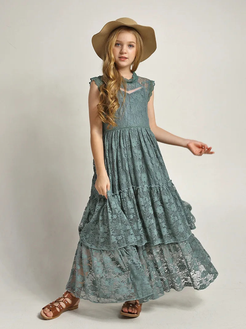 2-12 Years Old Summer Lace Girls Dress