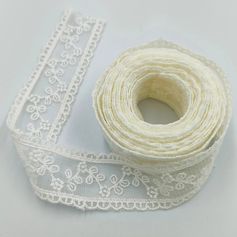 3.6 cm Length 270 cm DIY White Beige Embroidery Lace