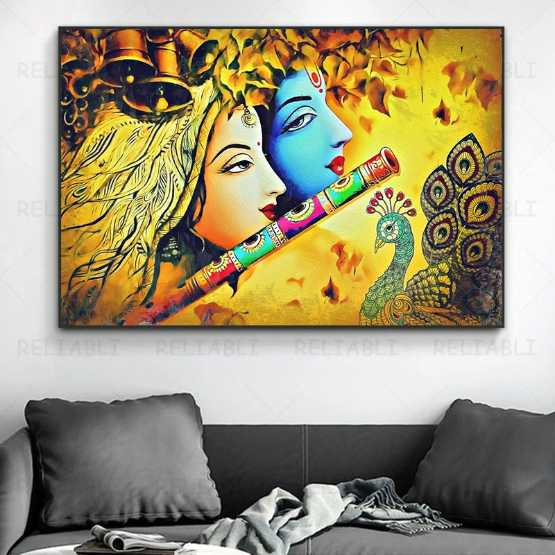 New Radha Krishna Canvas Painting Wall Art