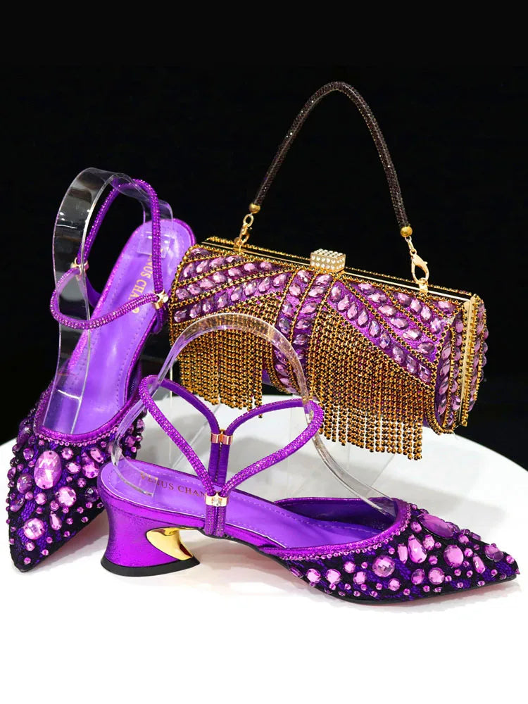 Nigerian Party Italian Design Ladies Shoes and Bag Set