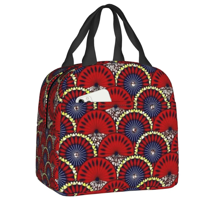 Ankara Dutch Wax Print Thermal Insulated Lunch Bags