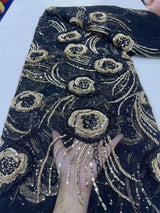 New Luxury African Mesh Lace Sequin Fabric