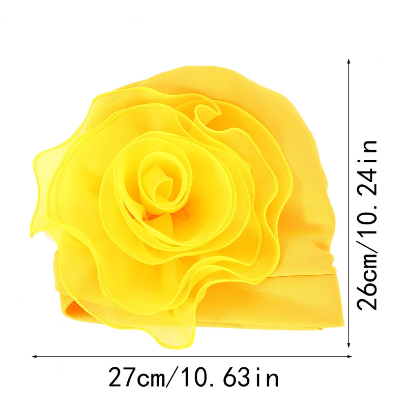 New Exaggerated Large Flower Turban Cap