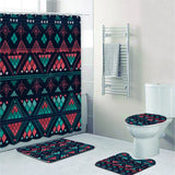 Ethnic Tribal Bohemian Geometric Bathroom Shower Curtain Set