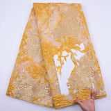 Satin Nigerian Brocade Gild Jacquard Lace Fabric