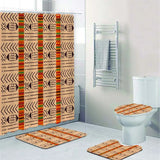 Ethnic Tribal Bohemian Geometric Bathroom Shower Curtain Set