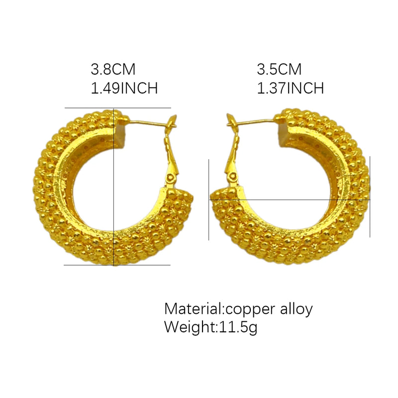 Luxury Dubai Gold Plated Bracelet Ring Earrings 3pcs Jewelry Sets