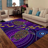 Aboriginal Turtles Australia Indigenous Painting Art Rug Printed Non-Slip Mat Dining Room Living Room Soft Bedroom Carpet