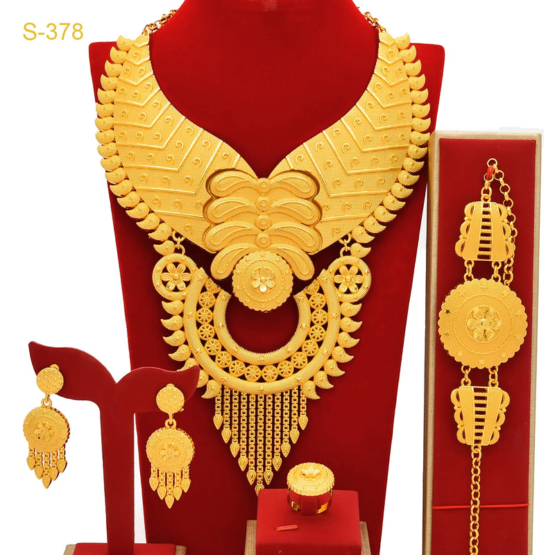 Women Nigeria African Dubai Wedding Earring Jewelry Set