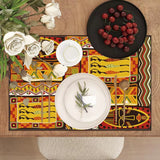 Flax African Totem Placemats African-American Kwanzaa Ornaments and Household Kitchen Table Supplies