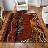 Aboriginal Turtles Australia Indigenous Painting Art Rug Printed Non-Slip Mat Dining Room Living Room Soft Bedroom Carpet