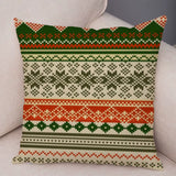 Retro National Style Geometric Lines Deer Printing Pattern Decorative Pillow Sleeve Sleeve Bed Car Rocking Chair Pillow Sleeve