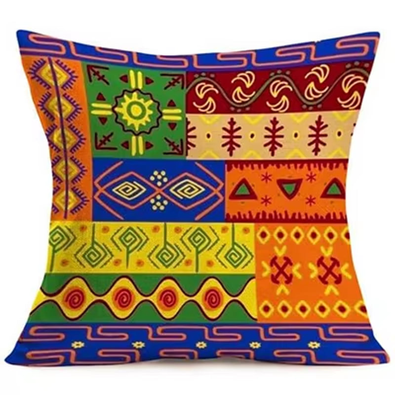 Tribal Ethnic Pattern Decoration Cushion Cover Retro Furnishings Sofa Decoration Pillow Cover Linen Square