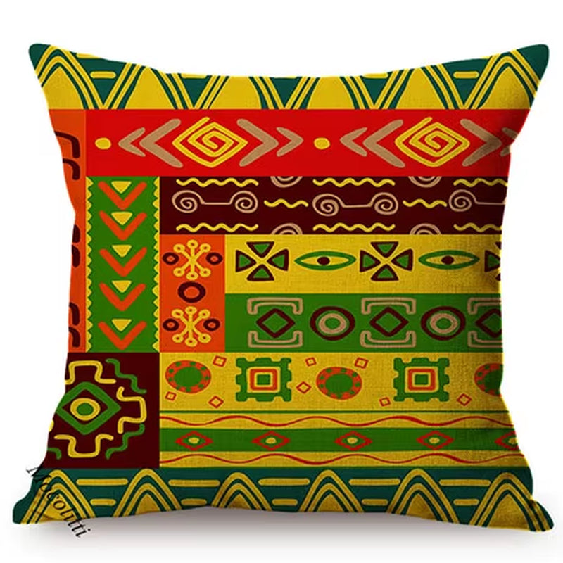 Modern Abstract Cartoon African Exotic Pattern Living Room Decoration Throw Pillow Case Cotton Linen Sofa Cushion Cover