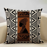 Geometric Cushion Cover Sofa Decorative Pillow Cover Home Living Room Ethnic Art Accessories 45X45Cm Linen Printing