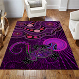 Aboriginal Turtles Australia Indigenous Painting Art Rug Printed Non-Slip Mat Dining Room Living Room Soft Bedroom Carpet