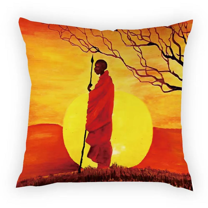 Colourful Dancing African Girl Luxury Throw Pillow Case Cushion Cover Home Living Room Decorative Pillows for Sofa Bed Car 45*45