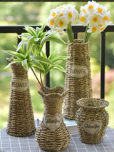 Flower Vase Decoration Home Weave Flower Pot Flower Basket Rattan Vases for Flowers