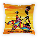 Colourful Dancing African Girl Luxury Throw Pillow Case Cushion Cover Home Living Room Decorative Pillows for Sofa Bed Car 45*45