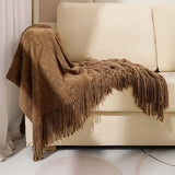 American Thread Blanket Solid Color Sofa Cover Knit Bedspread Office Nap Blanket Throw Cozy Warm Travel Shawl for Adults