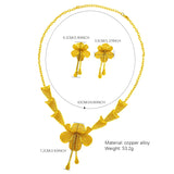 Dubai African Necklace Earrings Flower Pendant Jewelry Set