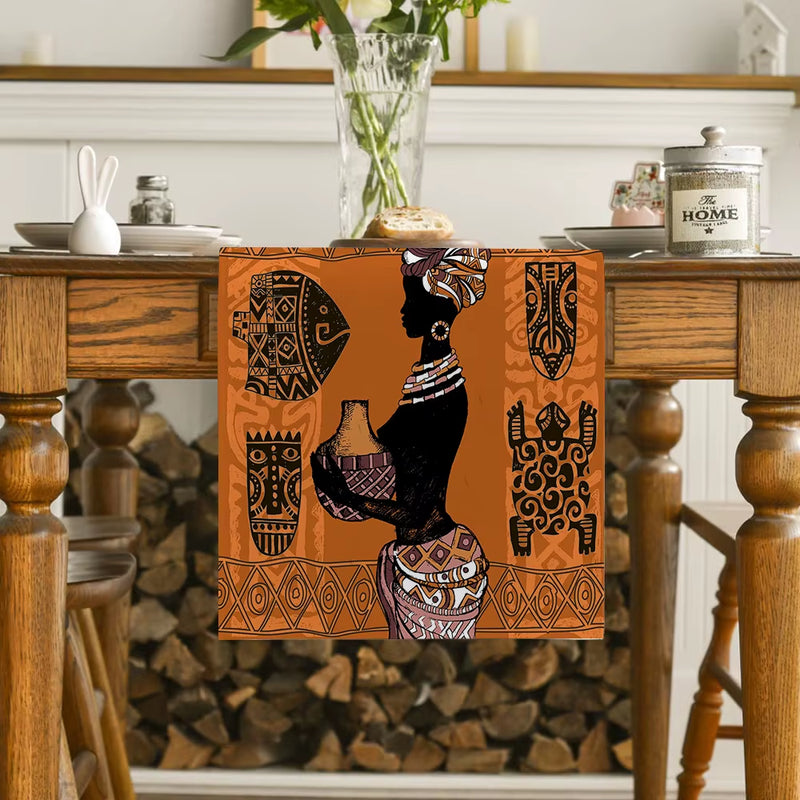 African Girl Table Runner for Dining Table Wedding Decoration Rite Table Runner Home Party Decor Table Cover Party