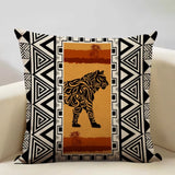 Geometric Cushion Cover Sofa Decorative Pillow Cover Home Living Room Ethnic Art Accessories 45X45Cm Linen Printing