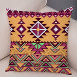 Retro National Style Geometric Lines Deer Printing Pattern Decorative Pillow Sleeve Sleeve Bed Car Rocking Chair Pillow Sleeve