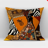 African Women Print Cushion Cover Ethnic Style Decorative Pillowcase, Throw Pillow Cover for Home Sofa Decor