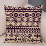 Retro National Style Geometric Lines Deer Printing Pattern Decorative Pillow Sleeve Sleeve Bed Car Rocking Chair Pillow Sleeve