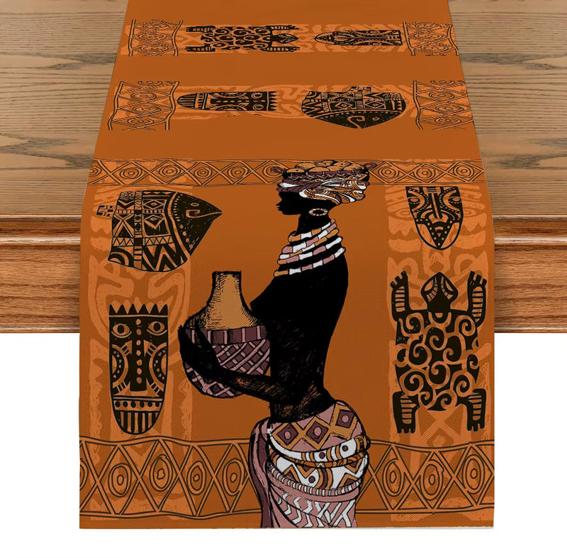 African Girl Table Runner for Dining Table Wedding Decoration Rite Table Runner Home Party Decor Table Cover Party