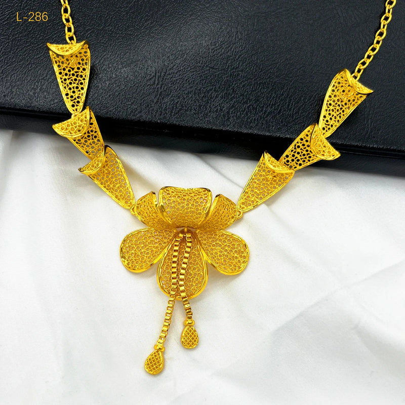 Dubai African Necklace Earrings Flower Pendant Jewelry Set