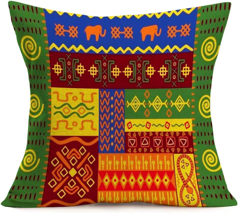 Tribal Ethnic Pattern Decoration Cushion Cover Retro Furnishings Sofa Decoration Pillow Cover Linen Square