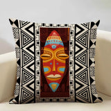 Geometric Cushion Cover Sofa Decorative Pillow Cover Home Living Room Ethnic Art Accessories 45X45Cm Linen Printing