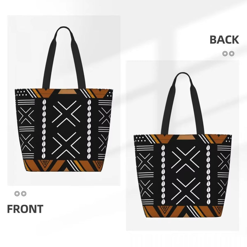 African Mud Cloth Bogolan Design Shopping Bag